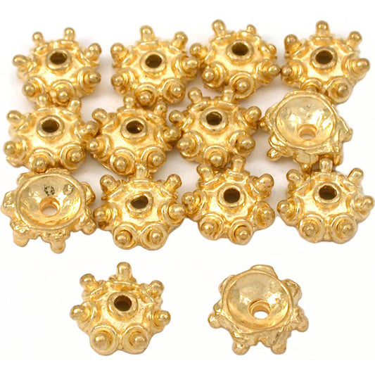 Bali Bead Caps Gold Plated 10.5mm 15 Grams 14Pcs Approx.