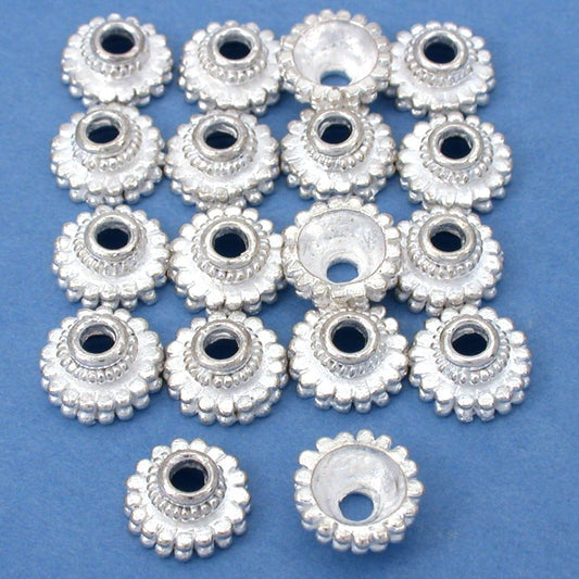 Bali Bead Caps Silver Plated 10mm 15 Grams 18Pcs Approx.