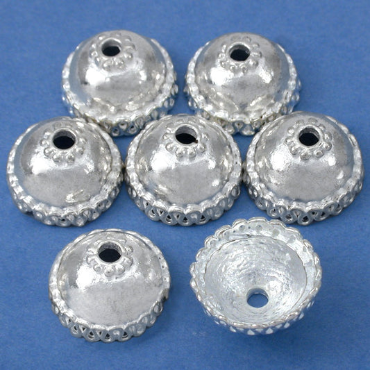 Bali Bead Caps Silver Plated 15mm 15 Grams 7Pcs Approx.