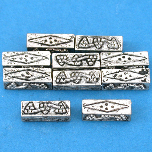 Grapes Rectangle Tube Antique Silver Plated Beads 12.5mm 15 Grams 15Pcs Approx.