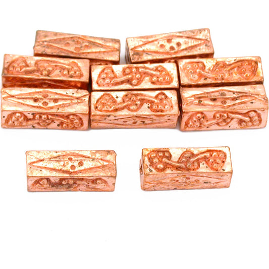Grapes Rectangle Tube Copper Plated Beads 12.5mm 15 Grams 15Pcs Approx.