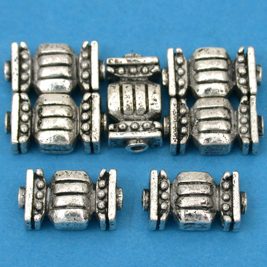 Bali Tube Antique Silver Plated Beads 14mm 15 Grams 6Pcs Approx.