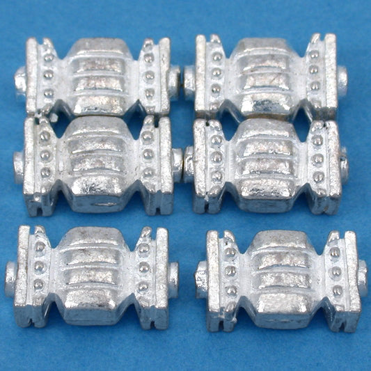 Bali Tube Silver Plated Beads 14mm 15 Grams 6Pcs Approx.