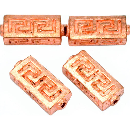 Rectangle Copper Plated Beads 19mm 16 Grams 4Pcs Approx.