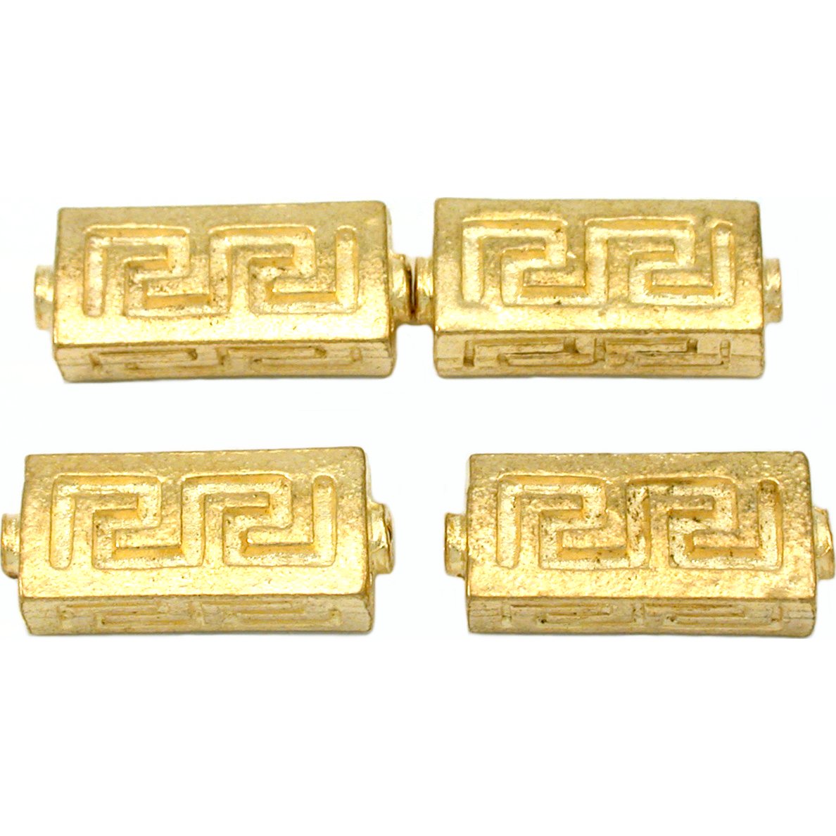 Rectangle Gold Plated Beads 19mm 15 Grams 4Pcs Approx.