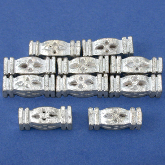 Rectangle Tube Silver Plated Beads 13mm 15 Grams 10Pcs Approx.