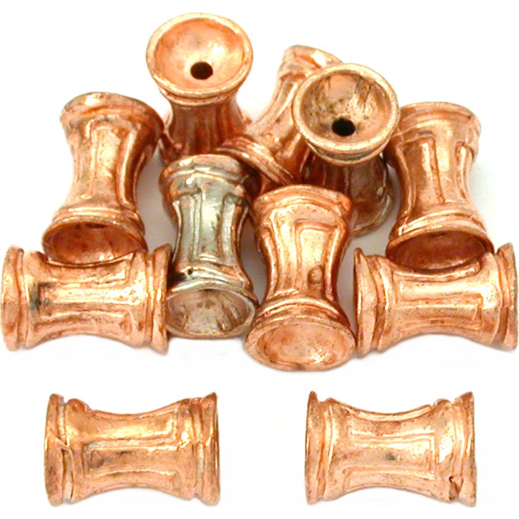 Tube Copper Plated Beads 11mm 15 Grams 12Pcs Approx.