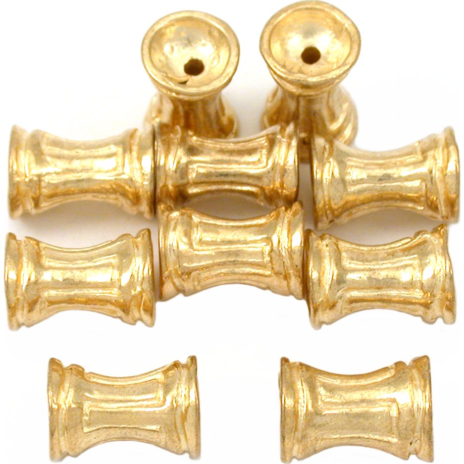 Tube Gold Plated Beads 11mm 15 Grams 12Pcs Approx.