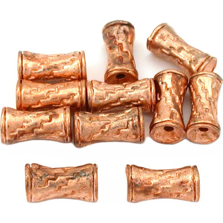 Tube Copper Plated Beads 11.5mm 15 Grams 10Pcs Approx.
