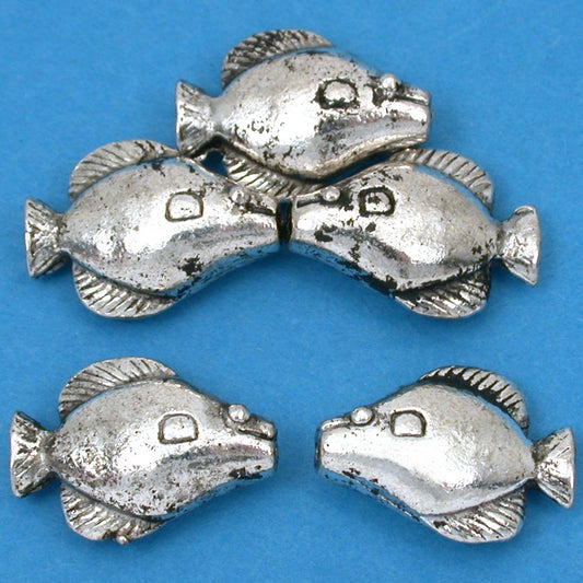 Fish Antique Silver Plated Beads 19mm 18 Grams 4Pcs Approx.