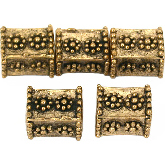 Bali Cube Daisy Antique Gold Plated Beads 10mm 17 Grams 5Pcs Approx.