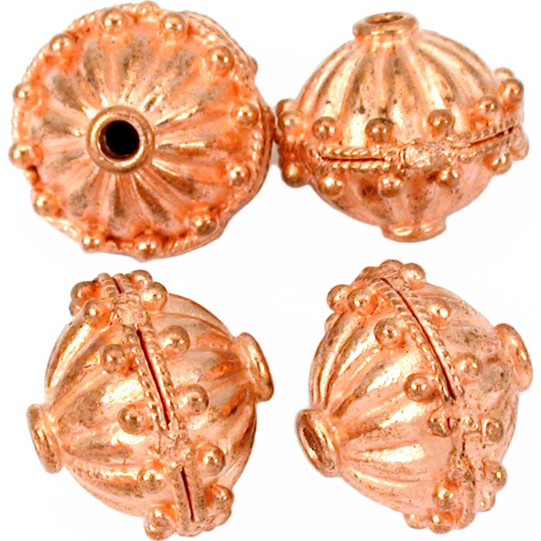 Bali Saucer Copper Plated Beads 15mm 18 Grams 4Pcs Approx.