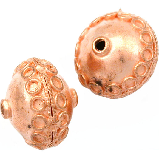 Bali Saucer Copper Plated Beads 17.5mm 2Pcs Approx.