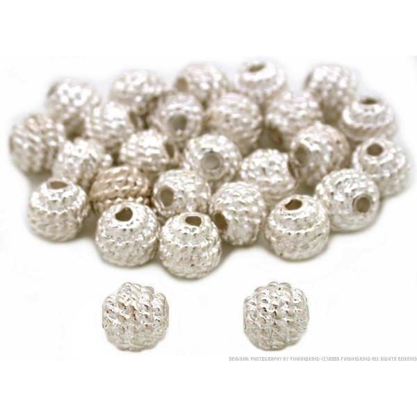 Round Bali Beads Silver Plated Jewelry 5mm Approx 25