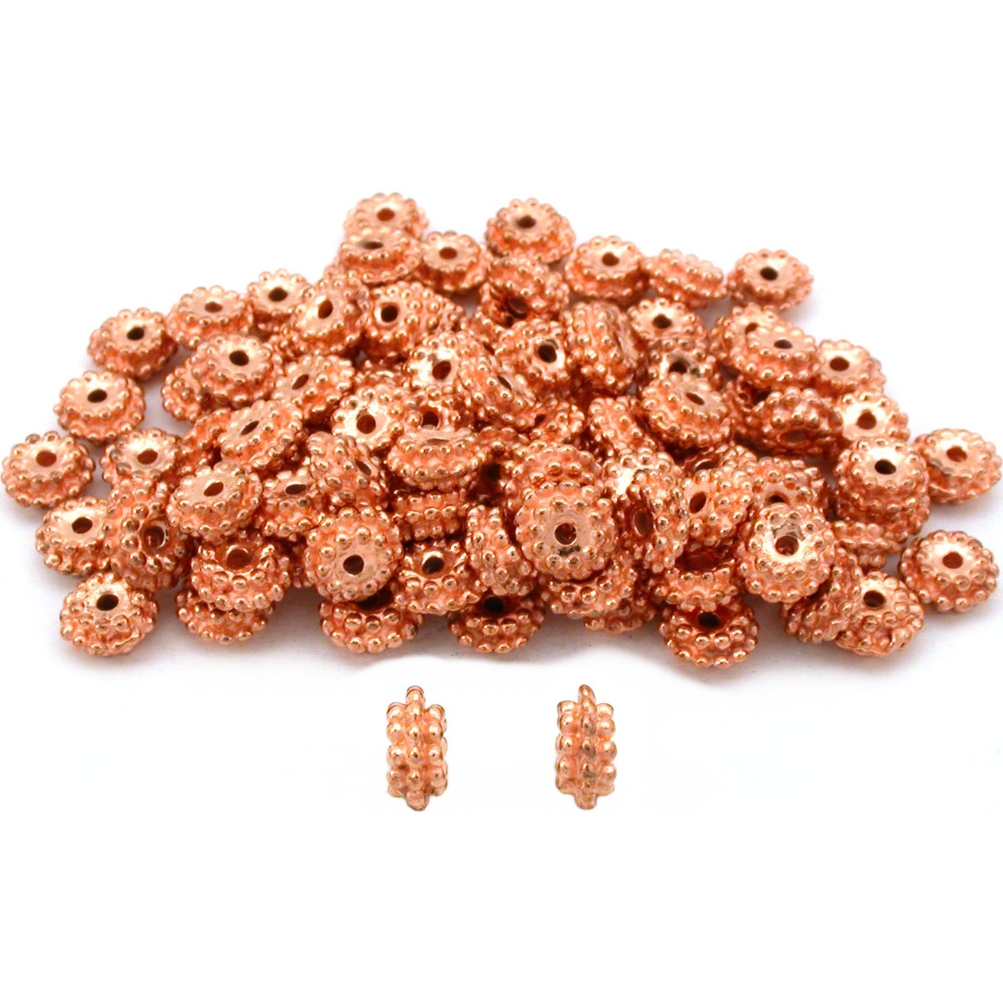 Rondelle Bali Beads Copper Plated Part 7.5mm Approx 100
