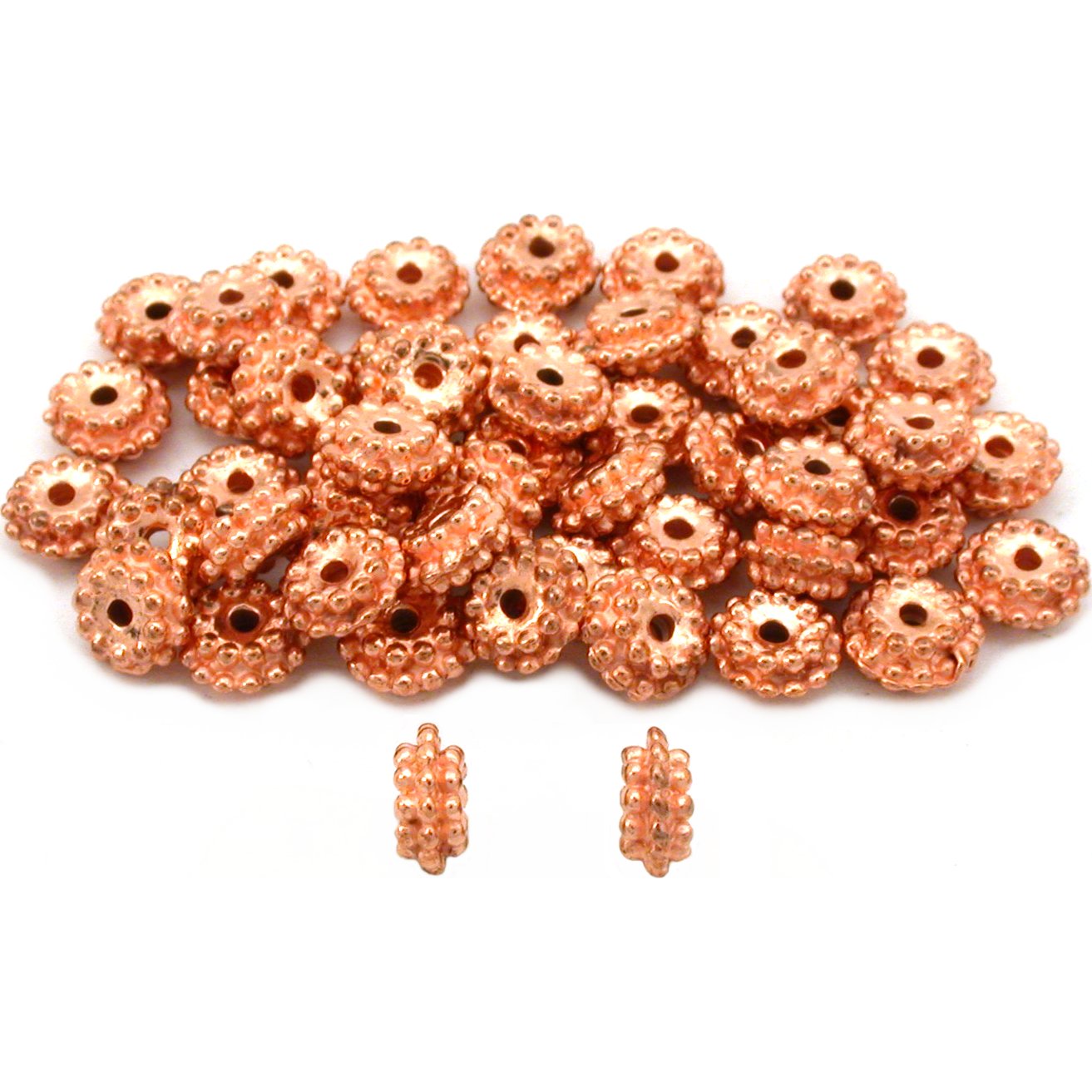 Bali Spacer Copper Plated Beads 7.5mm 50Pcs Approx.