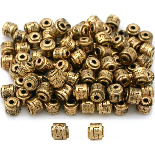 Tube Bali Beads Antique Gold Plated Part 5mm Approx 100