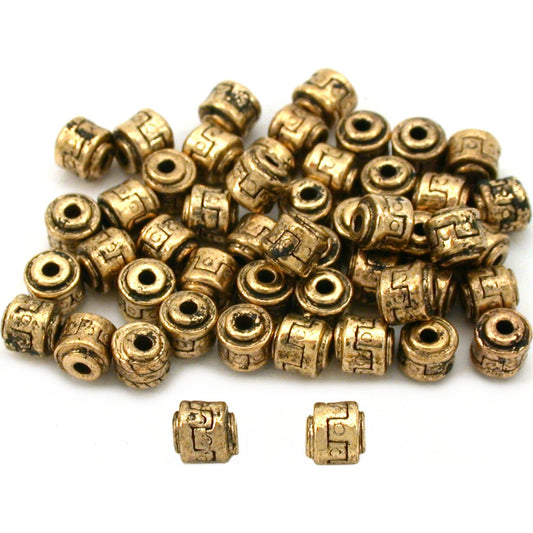 Bali Barrel Antique Gold Plated Beads 5mm 50Pcs Approx.