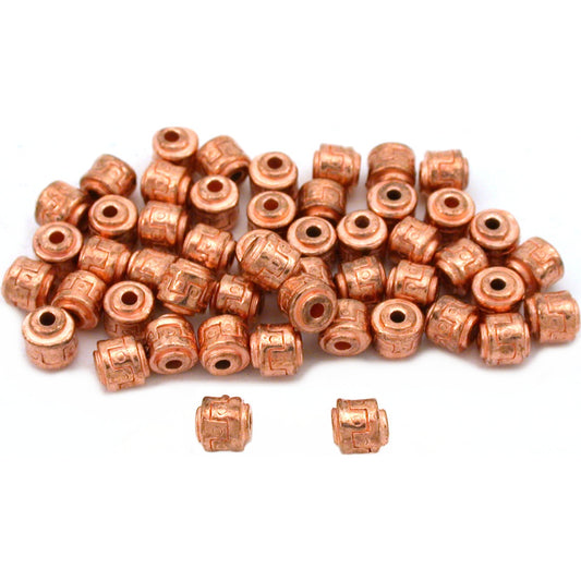 Bali Barrel Copper Plated Beads 5mm 50Pcs Approx.