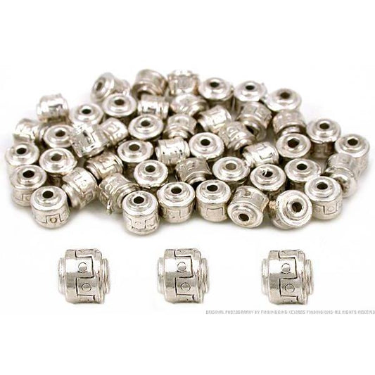Barrel Bali Beads Silver Plated Jewelry 5mm Approx 50
