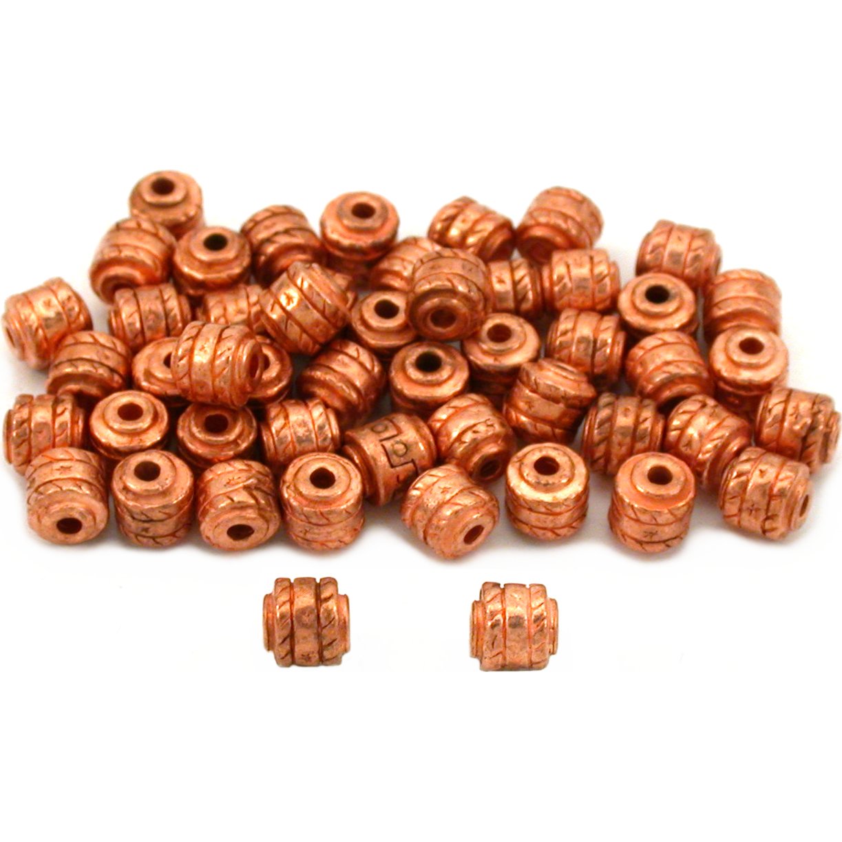 Bali Barrel Copper Plated Beads 4.5mm 50Pcs Approx.