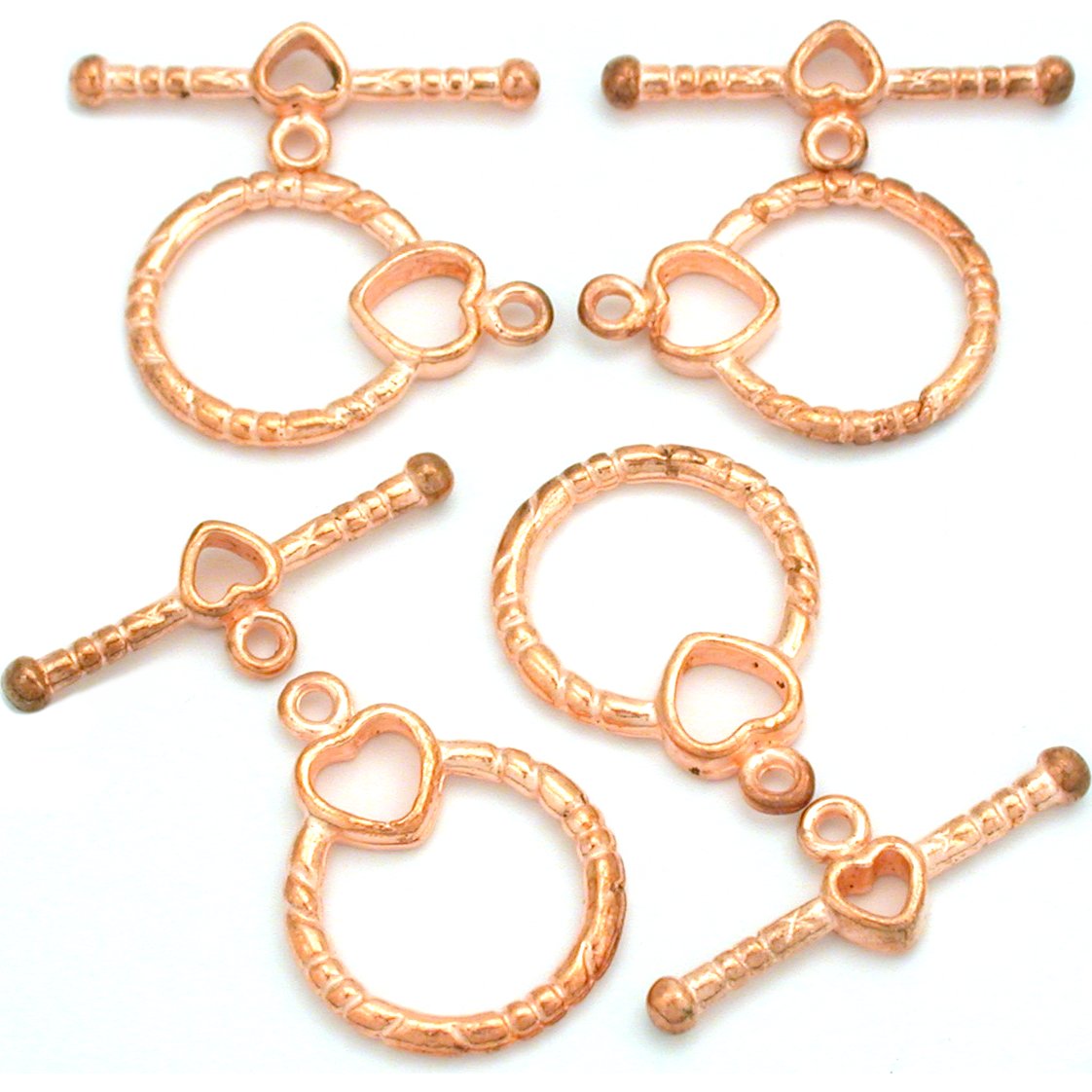 Heart Bali Toggle Clasp Copper Plated 28mm 4Pcs Approx.