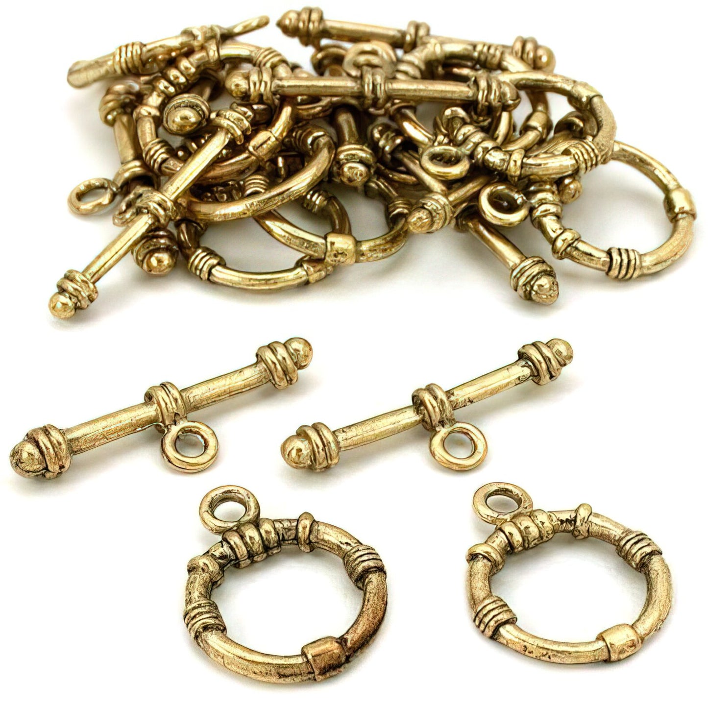 Bali Toggle Clasp Antique Gold Plated 15.5mm Approx 12