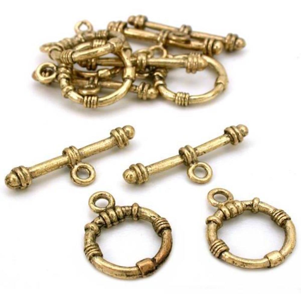 Bali Toggle Clasp Antique Gold Plated 20mm 6Pcs Approx.