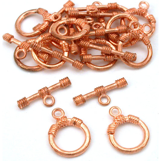 Bali Toggle Clasps Copper Plated 14.5mm Approx 12