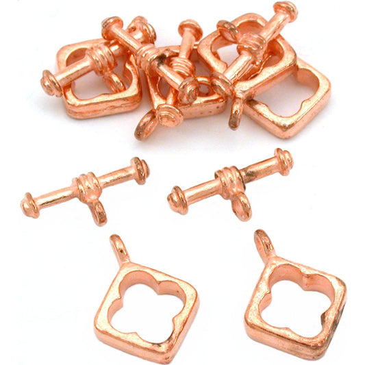 Square Toggle Clasps Copper Plated 13.5mm 6Pcs Approx.