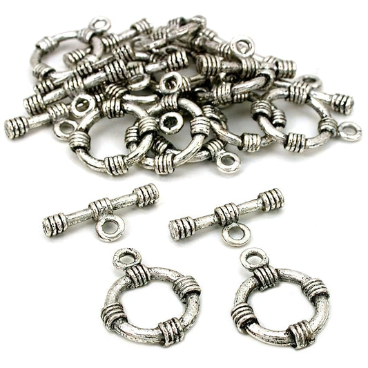 Bali Toggle Clasps Antique Silver Plated Part Approx 12