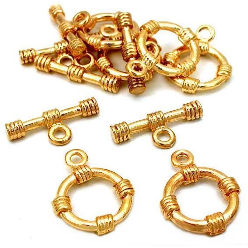Bali Toggle Clasp Gold Plated 20mm 6Pcs Approx.