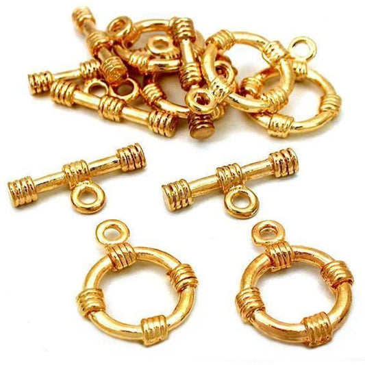 Bali Toggle Clasp Gold Plated 20mm 6Pcs Approx.