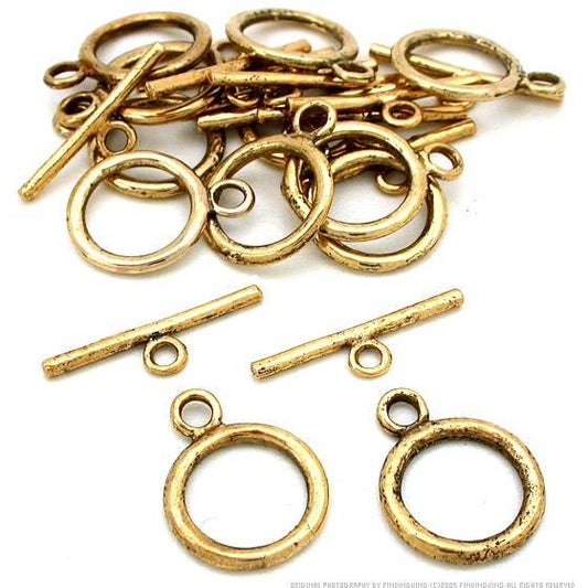 Toggle Clasps Antique Gold Plated Parts 16mm Approx 12