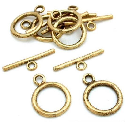 Toggle Clasps Antique Gold Plated 20.5mm 6Pcs Approx.