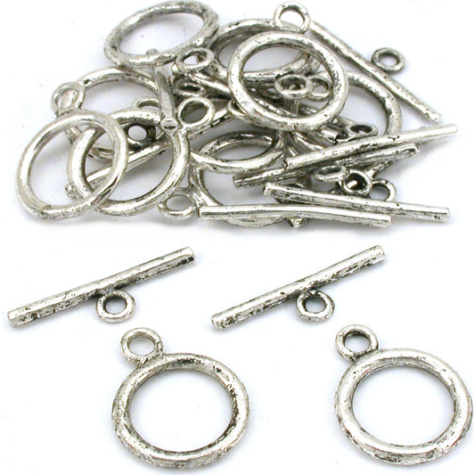Toggle Clasps Antique Silver Plated 15.5mm Approx 12