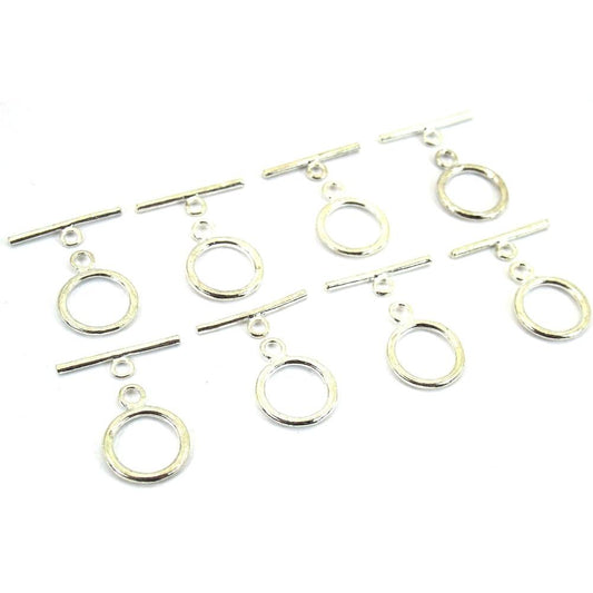 Toggle Clasps Silver Plated Beading 15.5mm Approx 12