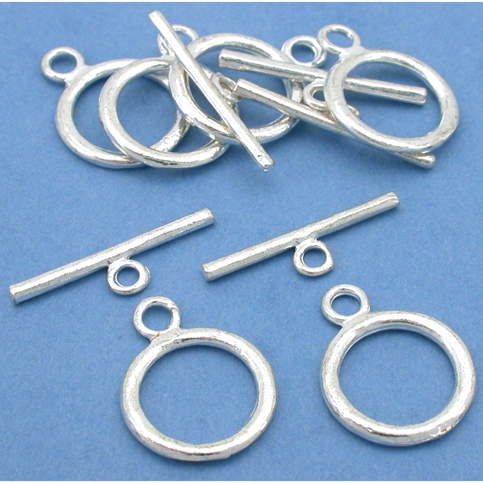 Toggle Clasps Silver Plated 15.5mm 6Pcs Approx.