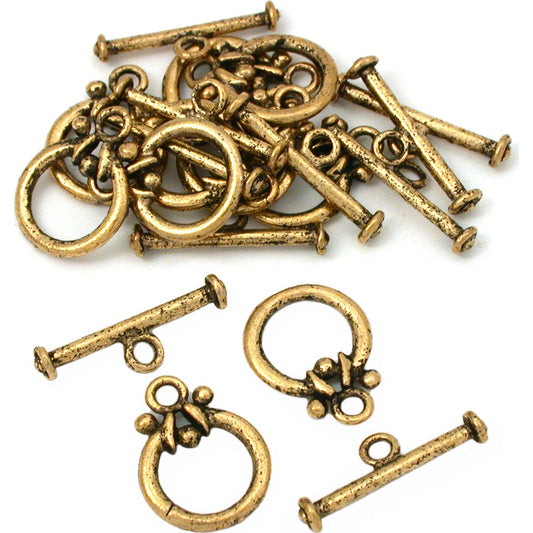 Toggle Clasp Antique Gold Plated 18mm 10Pcs Approx.