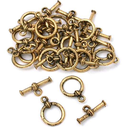 Toggle Clasp Antique Gold Plated 11mm 17Pcs Approx.