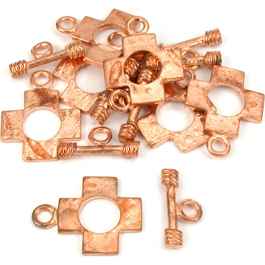 Cross Toggle Clasp Copper Plated 22mm 7Pcs Approx.