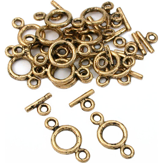 Bali Toggle Clasp Antique Gold Plated 10mm 15Pcs Approx.