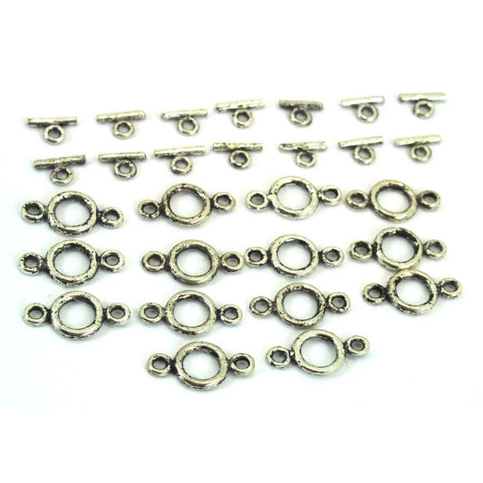 Bali Toggle Clasps Antique Silver Plated 20mm 15 Grams