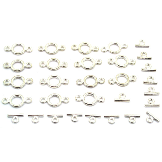 Bali Toggle Clasps Silver Plated 20mm 15 Grams