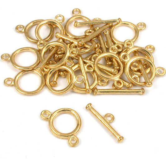 Two Strand Toggle Clasp Gold Plated 11.5mm 15Pcs Approx.