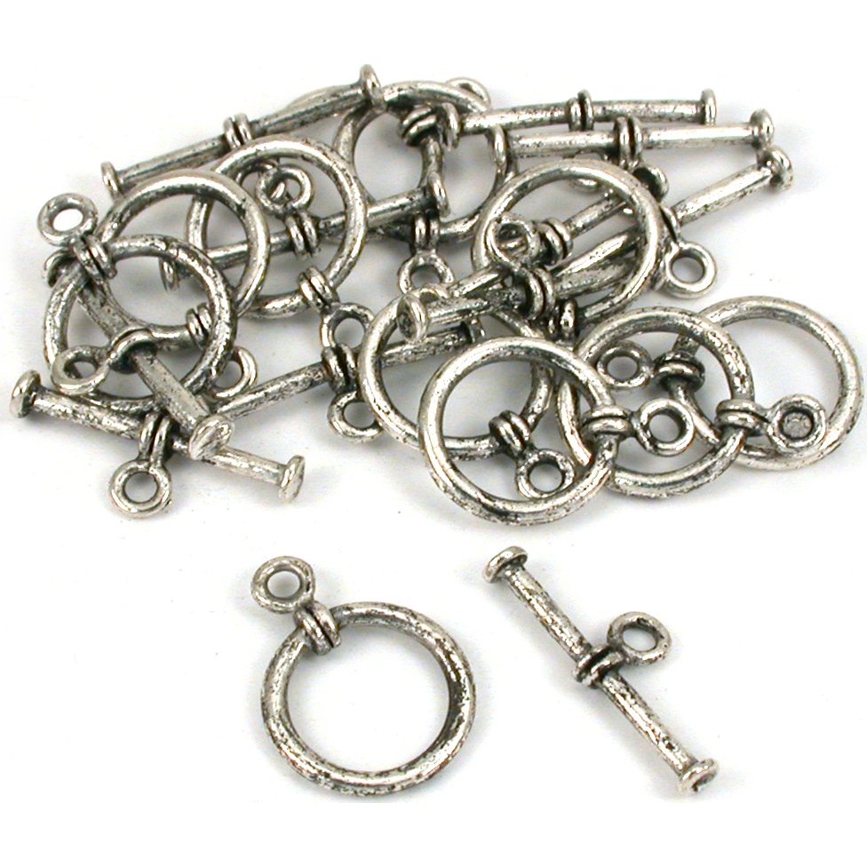 Toggle Clasp Antique Silver Plated 19.5mm 11Pcs Approx.