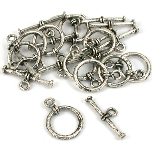 Toggle Clasp Antique Silver Plated 19.5mm 11Pcs Approx.