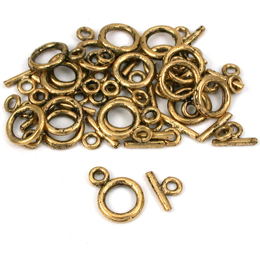Toggle Clasp Antique Gold Plated 15mm 18Pcs Approx.