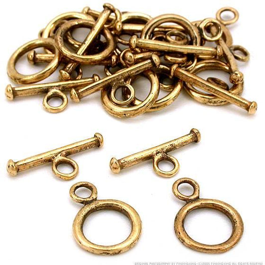 Toggle Clasps Antique Gold Plated Parts 13mm Approx 12