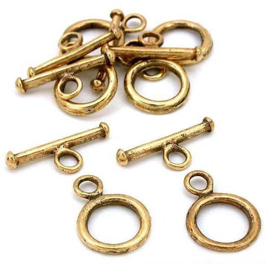 Toggle Clasps Antique Gold Plated 19mm 6Pcs Approx.
